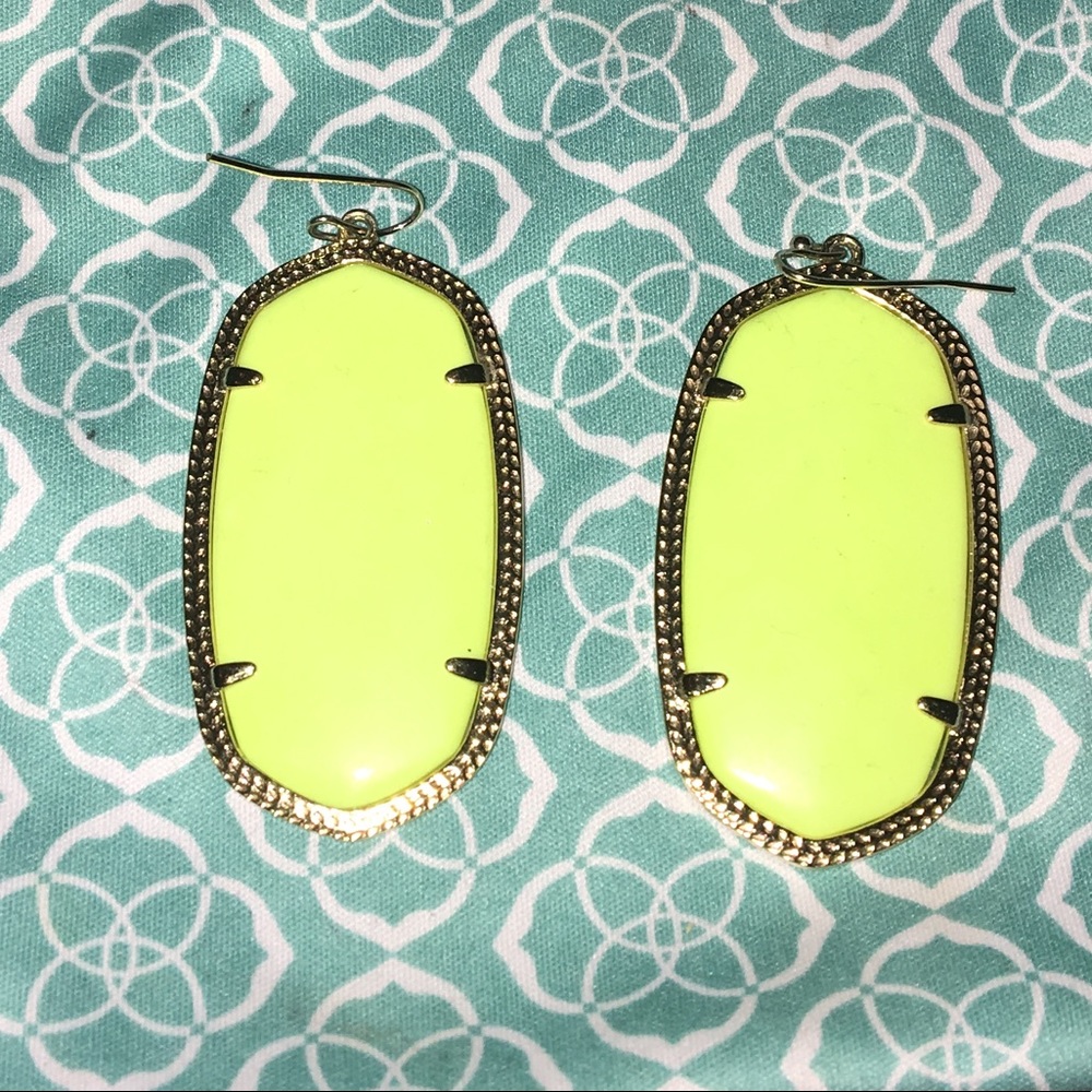 Kendra Scott Danielle neon yellow earrings